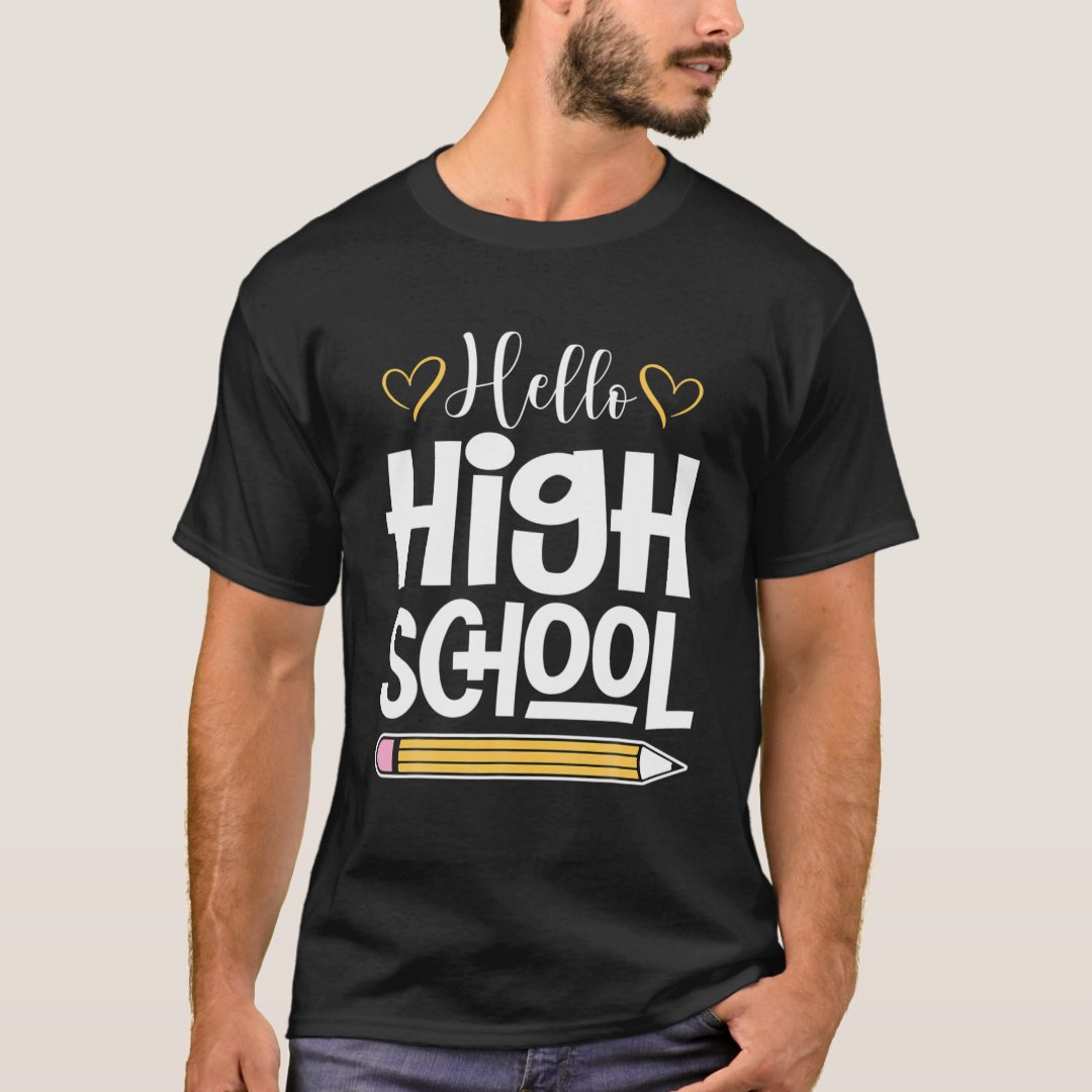 Back To School Season Hello High School Printed T-Shirt