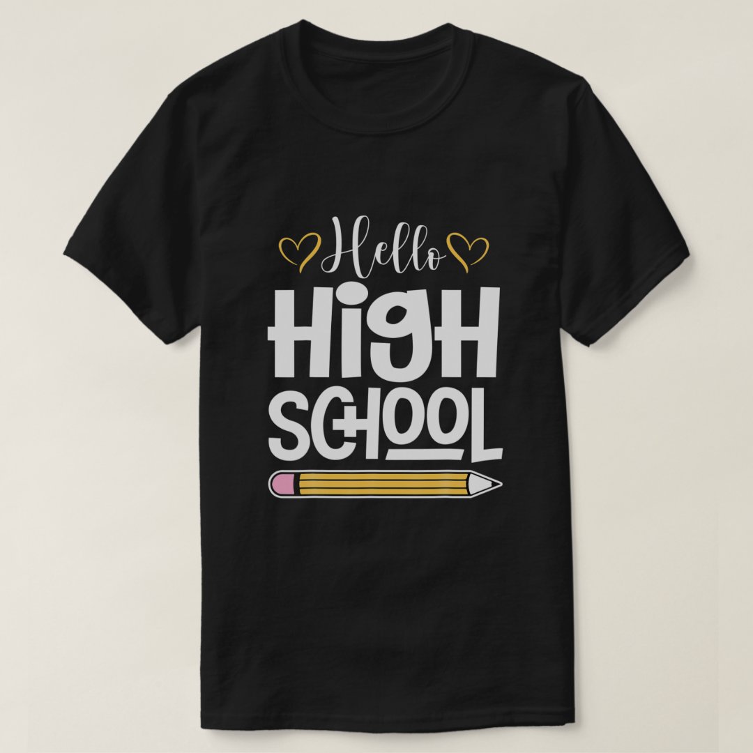 Back To School Season Hello High School Printed T-Shirt