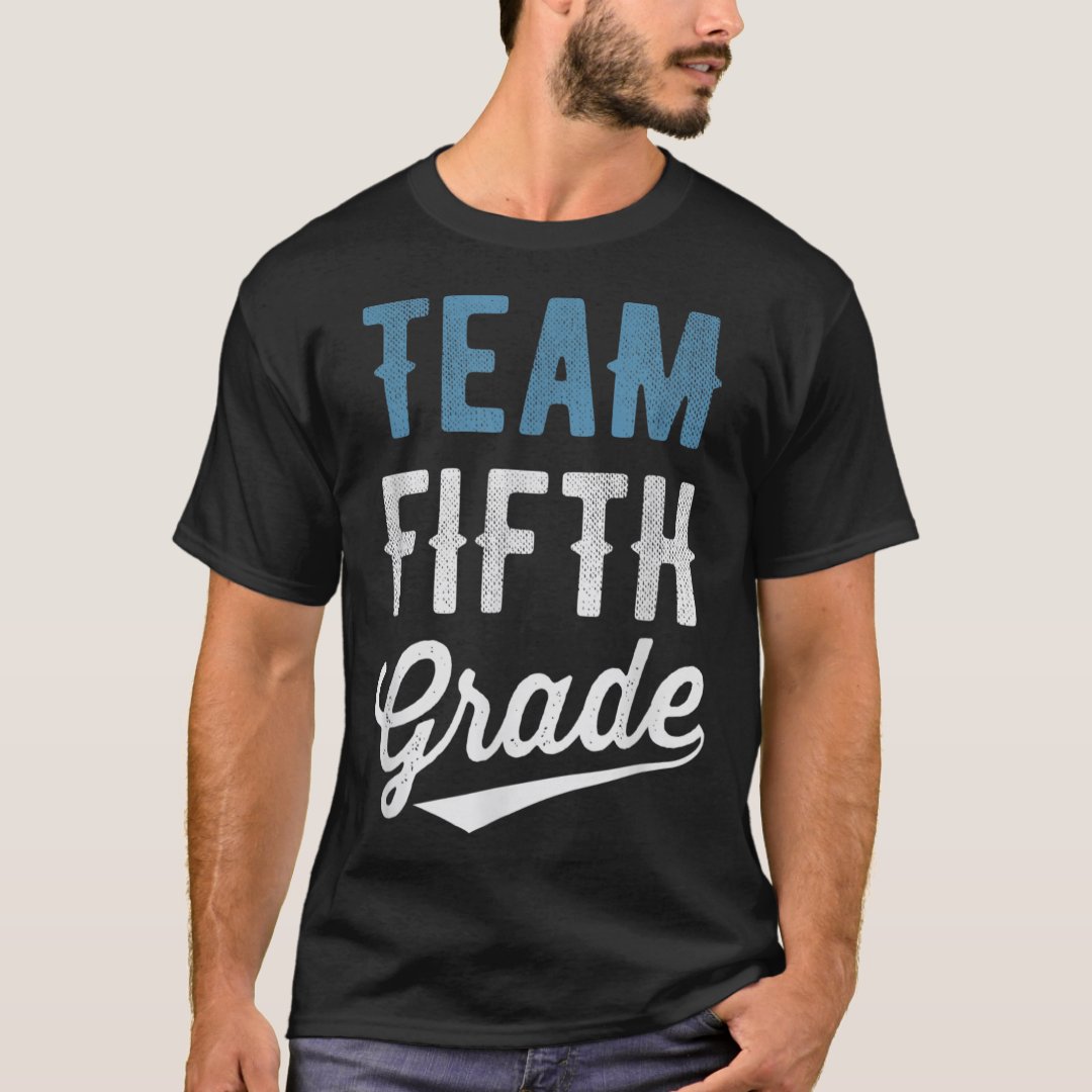Back To School Season Team Fifth Grade Printed T-Shirt