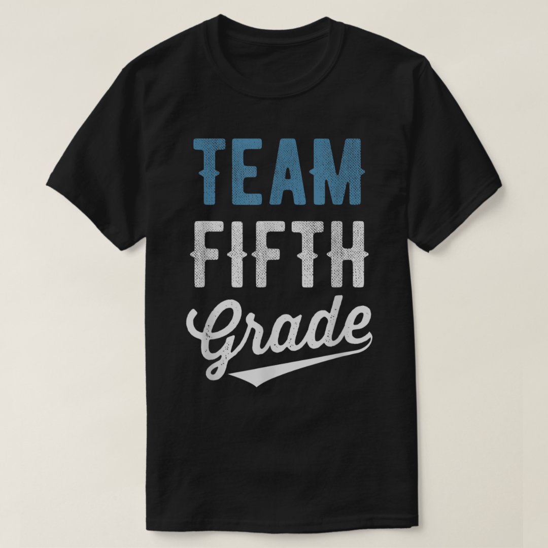 Back To School Season Team Fifth Grade Printed T-Shirt