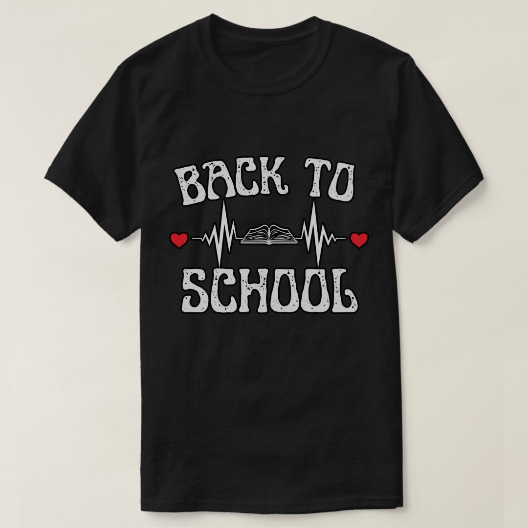Book Heartbeat Funny Back To School Season T-Shirt
