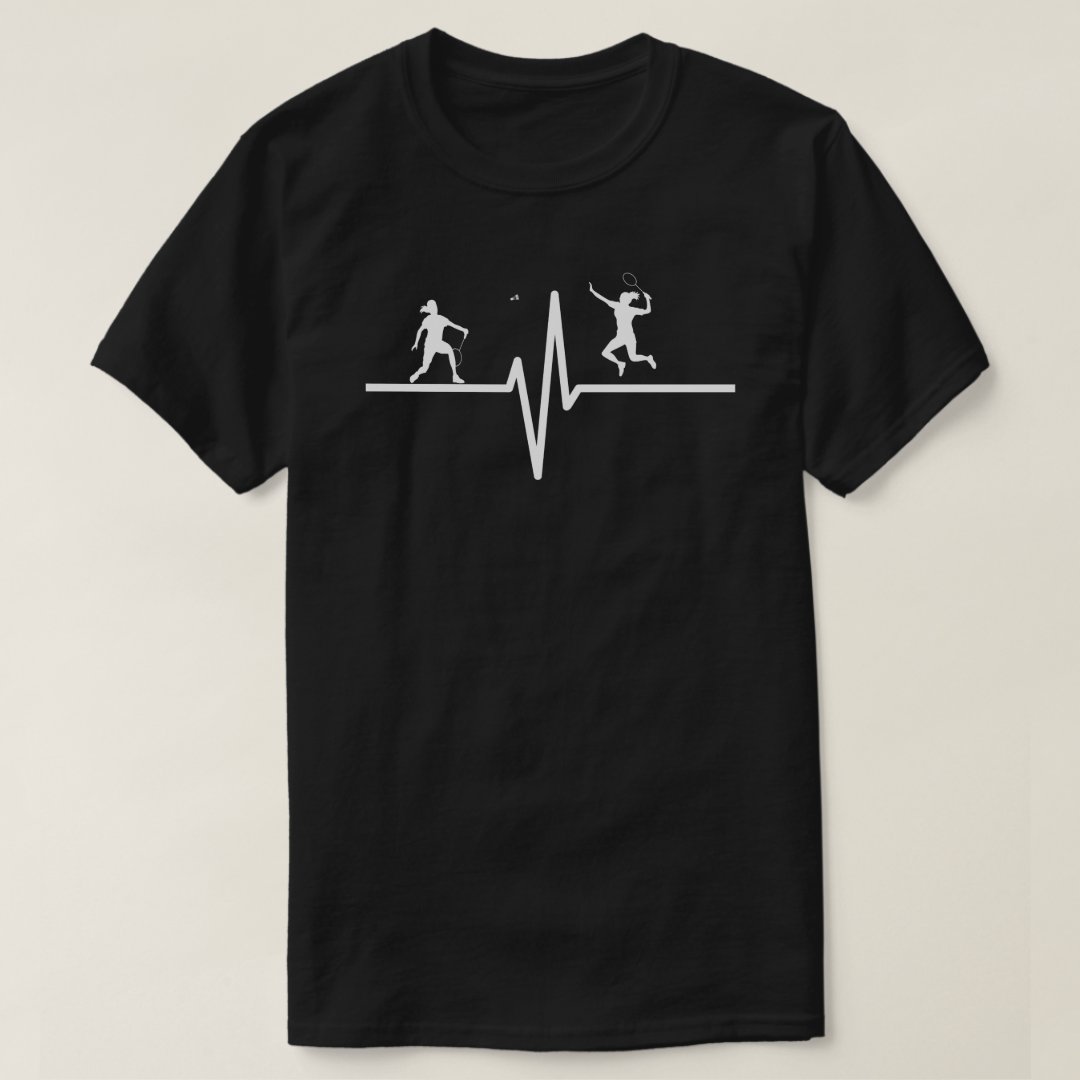Sports Badminton Support Badminton Heartbeat T-Shirt