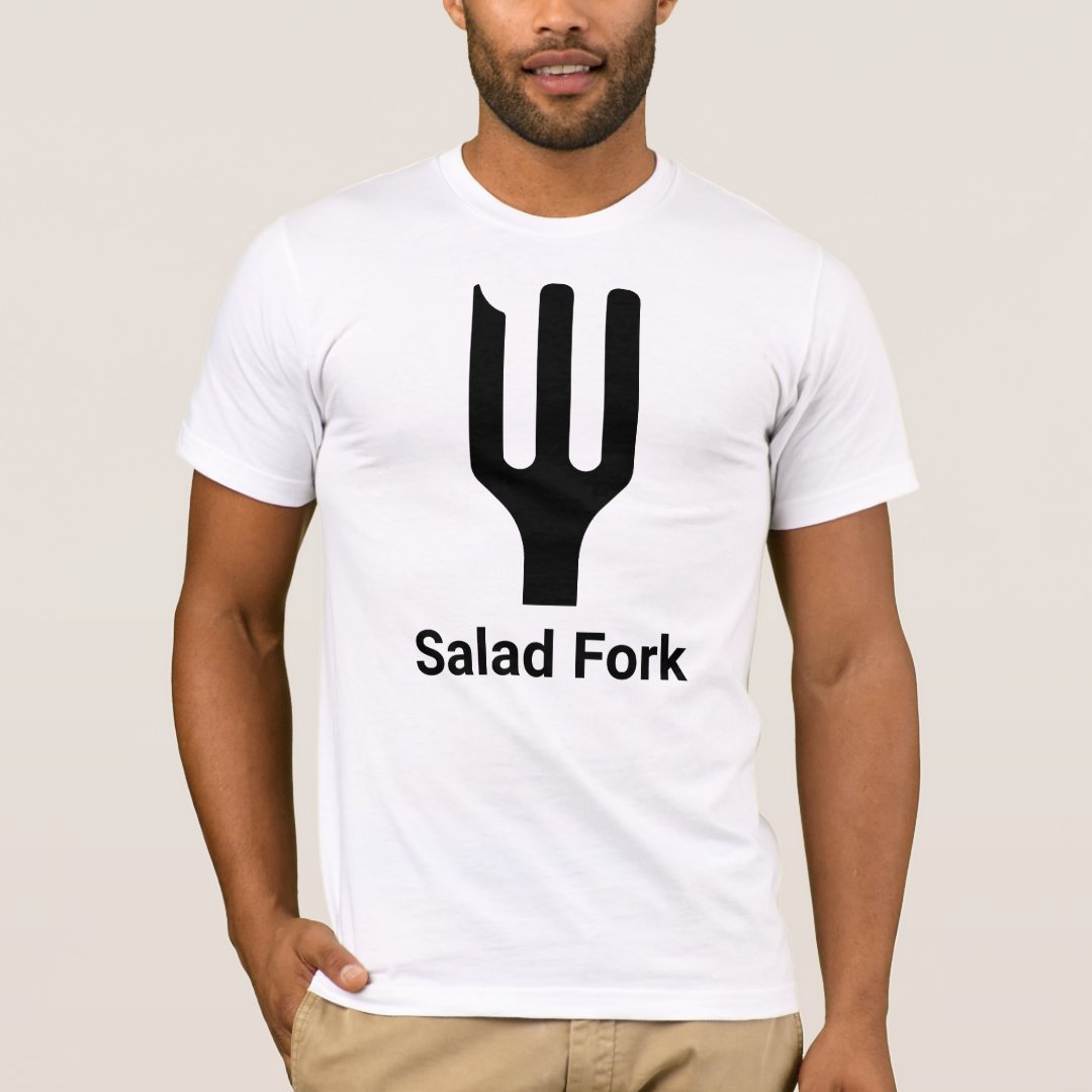 Salad Lover Foodie Salad Fork Printed T-Shirt