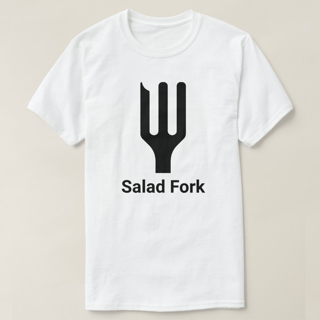 Salad Lover Foodie Salad Fork Printed T-Shirt