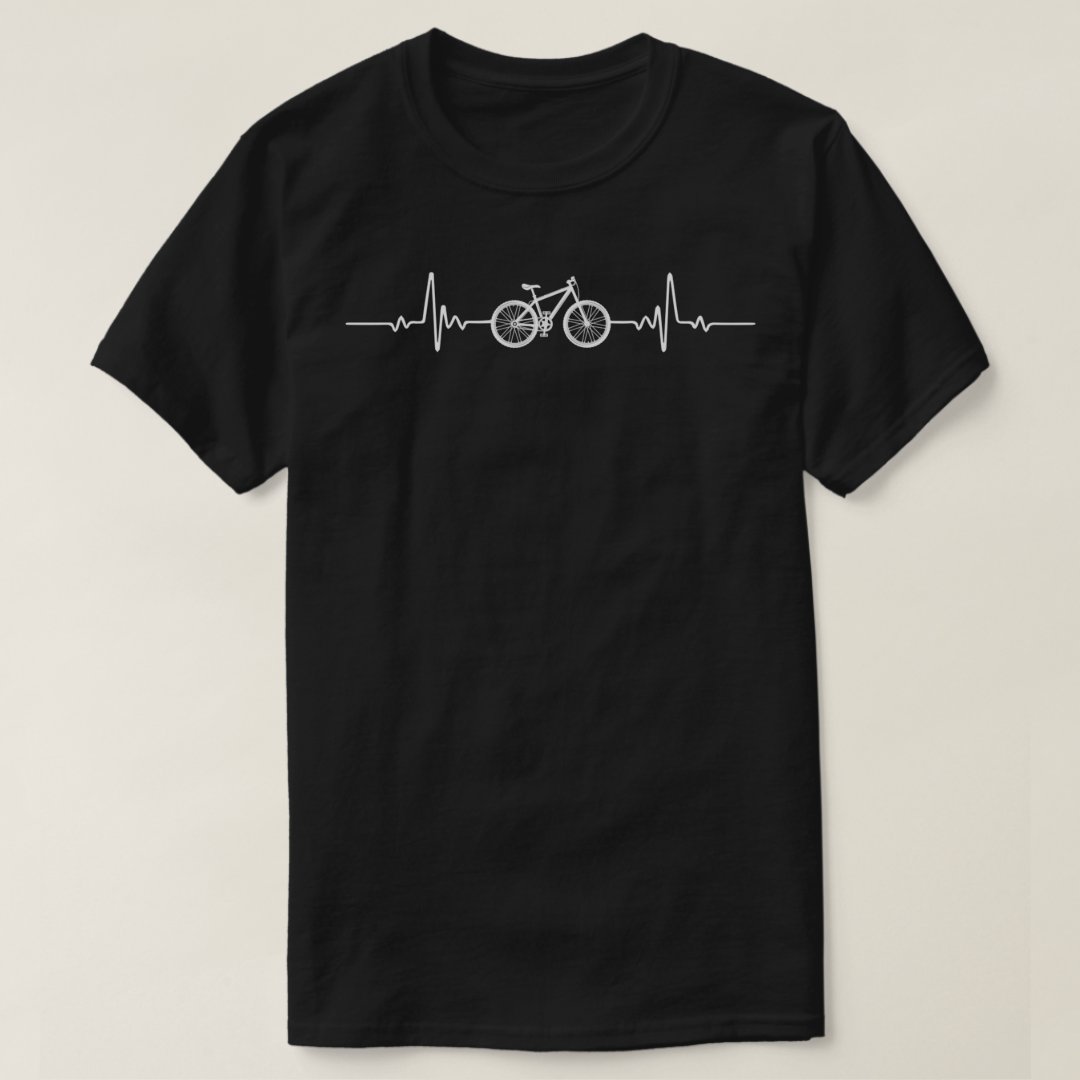 Sport Cycling Support Bicycle Heartbeat Printed T-Shirt