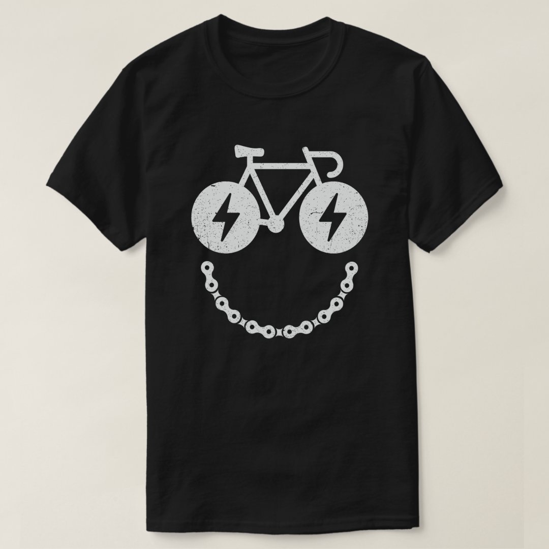 Sport Cycling Support Bicycle Smile Face Printed T-Shirt