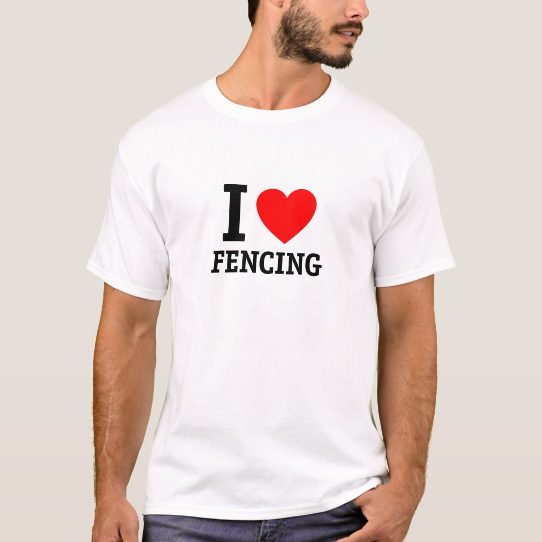 Sport Fencing Support I Love Fencing Printed T-Shirt