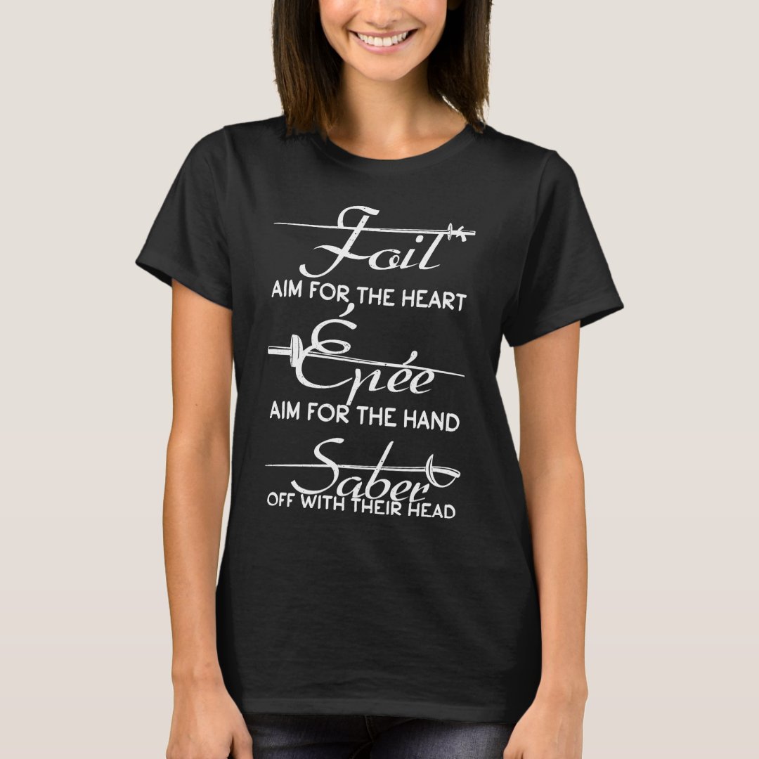 Foil Epee Sport Fencing Support Printed T-Shirt
