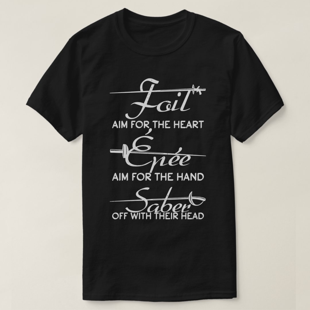 Foil Epee Sport Fencing Support Printed T-Shirt