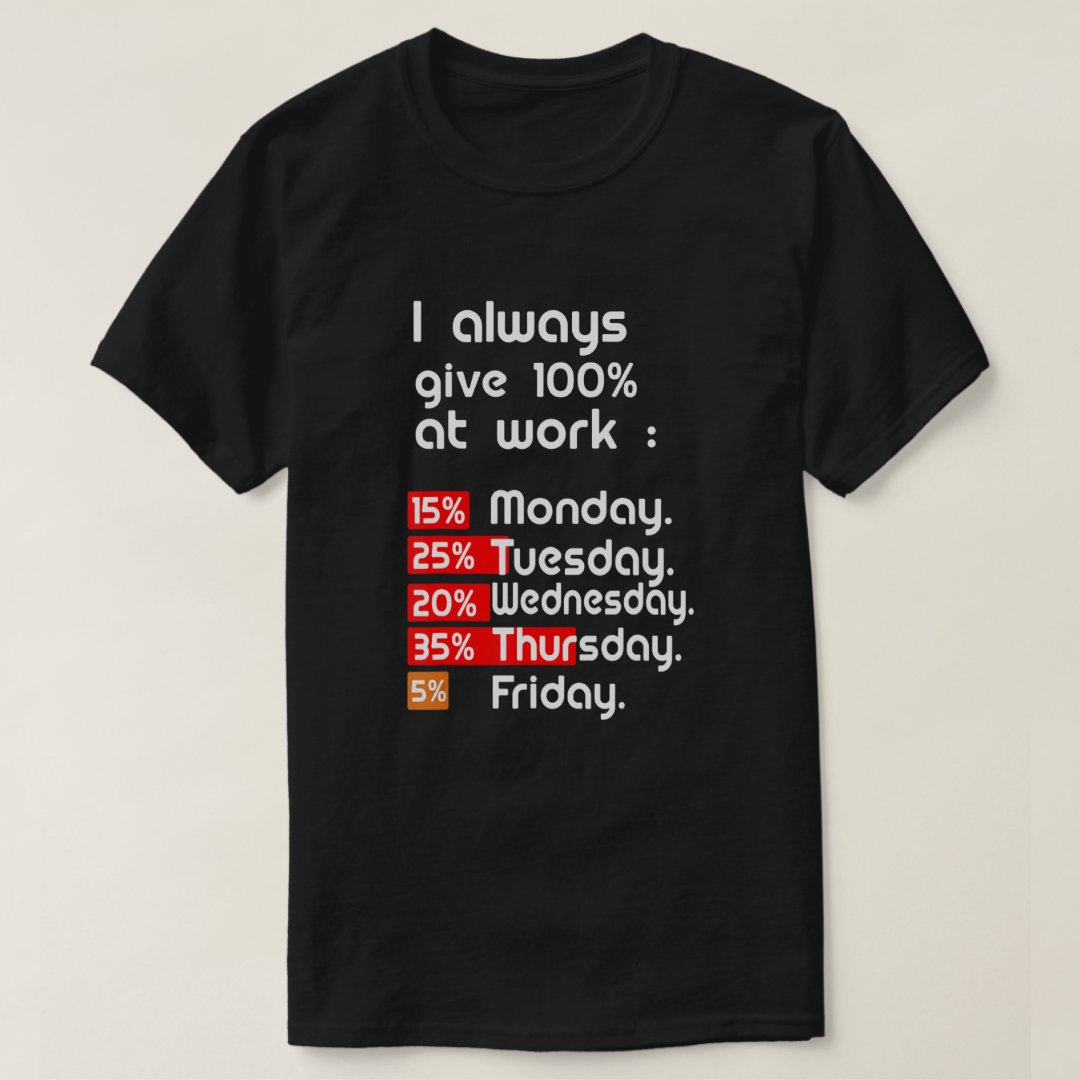 I Always Give 100 At Work Labor Day Gift Funny T-Shirt