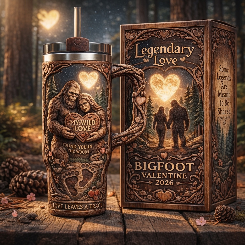Bigfoot Valentine 2026 Handle Straw Tumbler