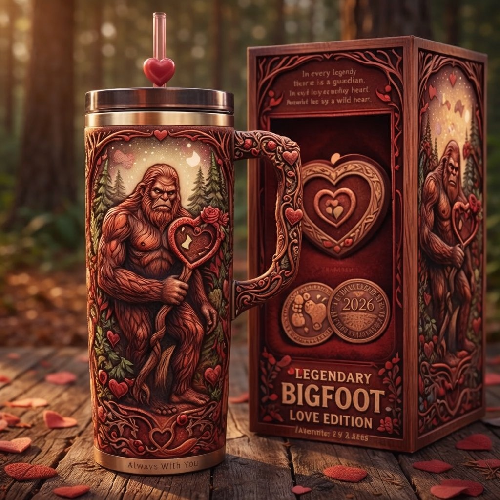 Bigfoot Valentine 2026 Handle Straw Tumbler
