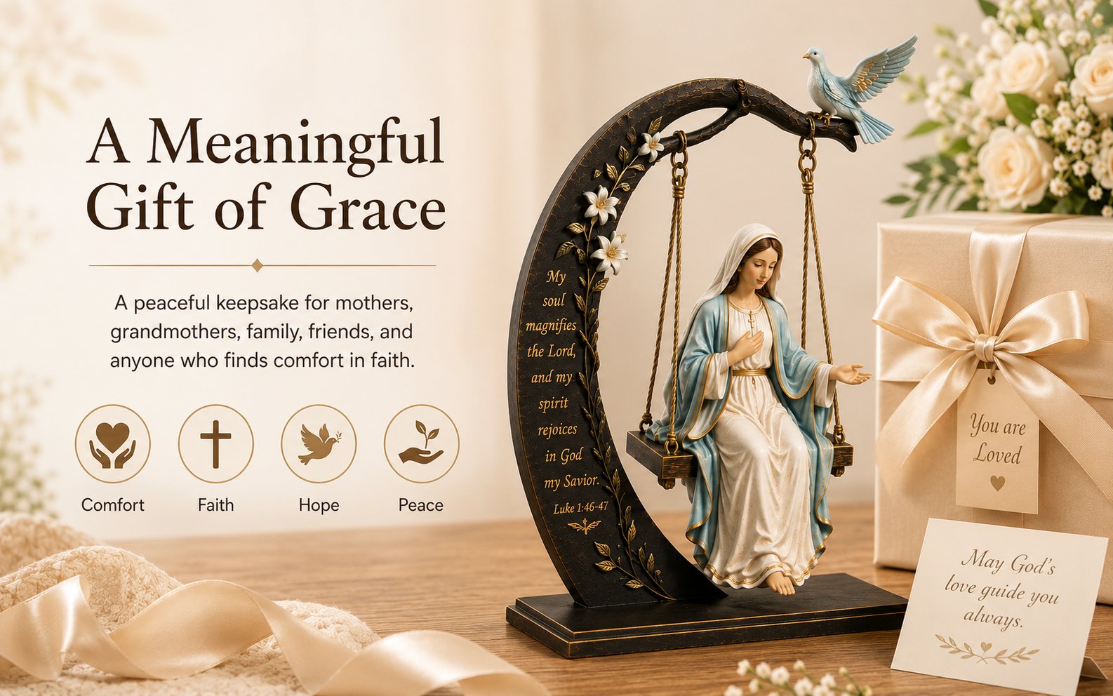 ✝️ Blessed Mary Cradle Swing Ornament