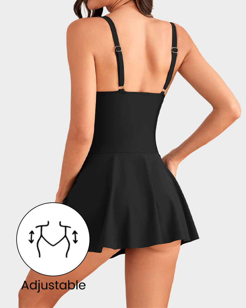 👙LAST DAY SALE 💃Women's One Piece Tummy Control Tie Knot Swimsuit