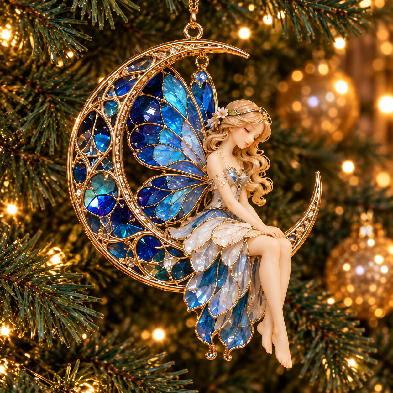 ✨ 2026 Enchanted Stained Glass Fairy Christmas Ornaments 