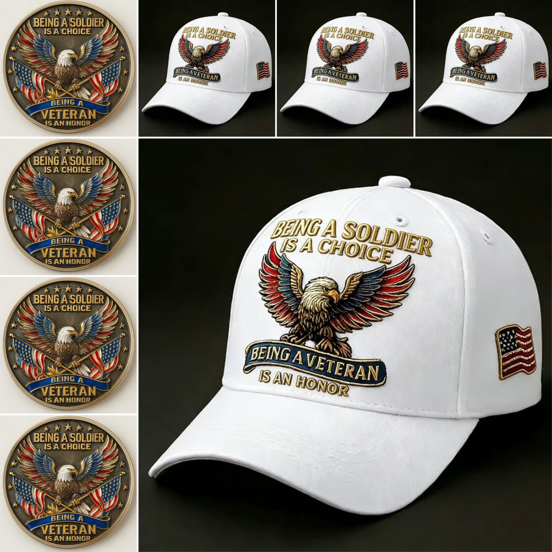 🏆Flash Sale 60% OFF - 🦅 “Being a Soldier, Being a Veteran” Commemorative Set 🇺🇸✨ — A Tribute to Duty, Courage, and Honor 