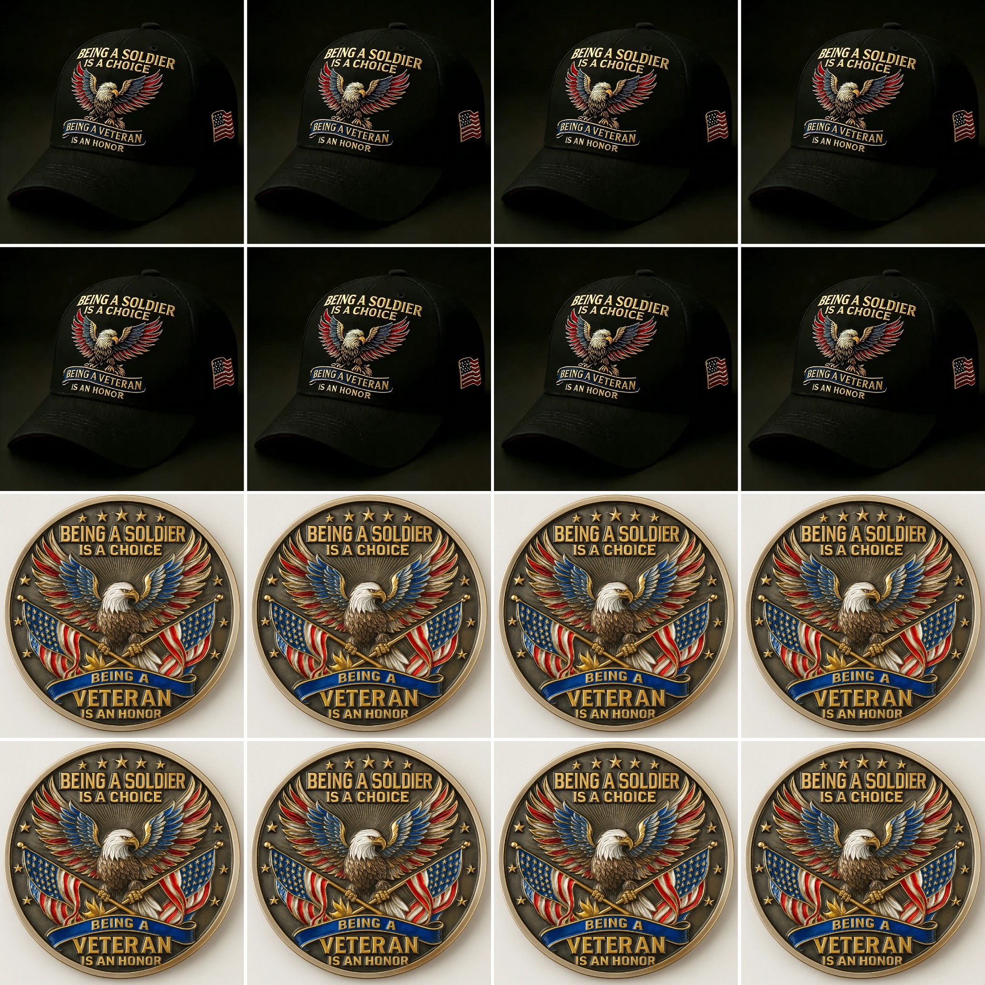 🏆Flash Sale 60% OFF - 🦅 “Being a Soldier, Being a Veteran” Commemorative Set 🇺🇸✨ — A Tribute to Duty, Courage, and Honor 