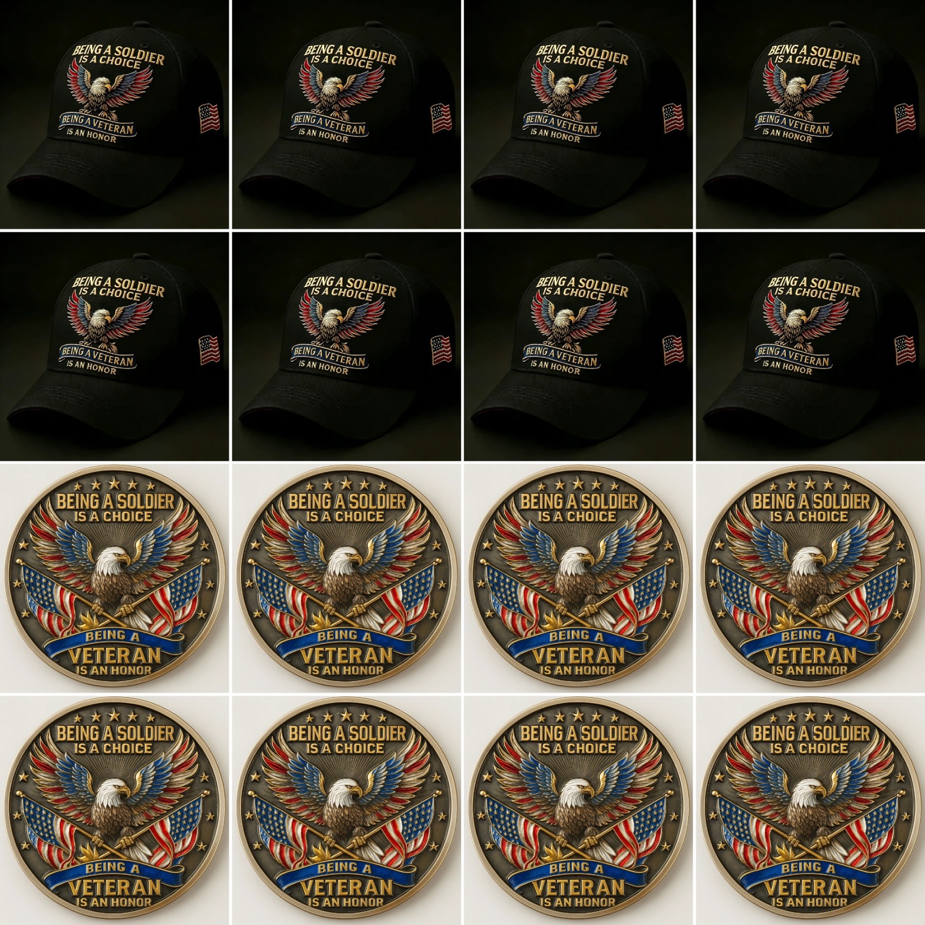 🏆Flash Sale 60% OFF - 🦅 “Being a Soldier, Being a Veteran” Commemorative Set 🇺🇸✨ — A Tribute to Duty, Courage, and Honor 