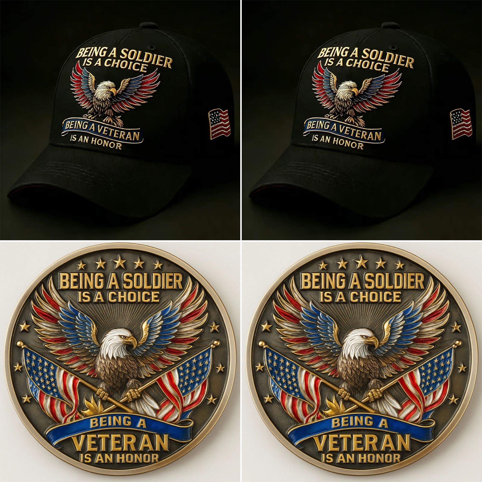 🏆Flash Sale 60% OFF - 🦅 “Being a Soldier, Being a Veteran” Commemorative Set 🇺🇸✨ — A Tribute to Duty, Courage, and Honor 