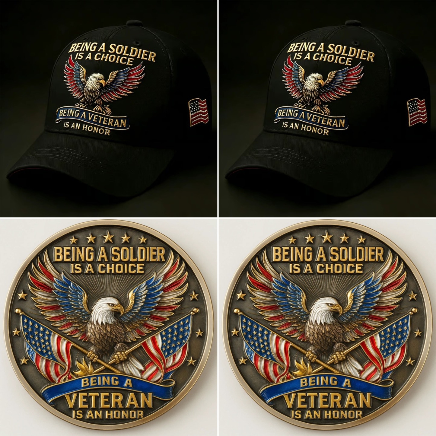 🏆Flash Sale 60% OFF - 🦅 “Being a Soldier, Being a Veteran” Commemorative Set 🇺🇸✨ — A Tribute to Duty, Courage, and Honor 