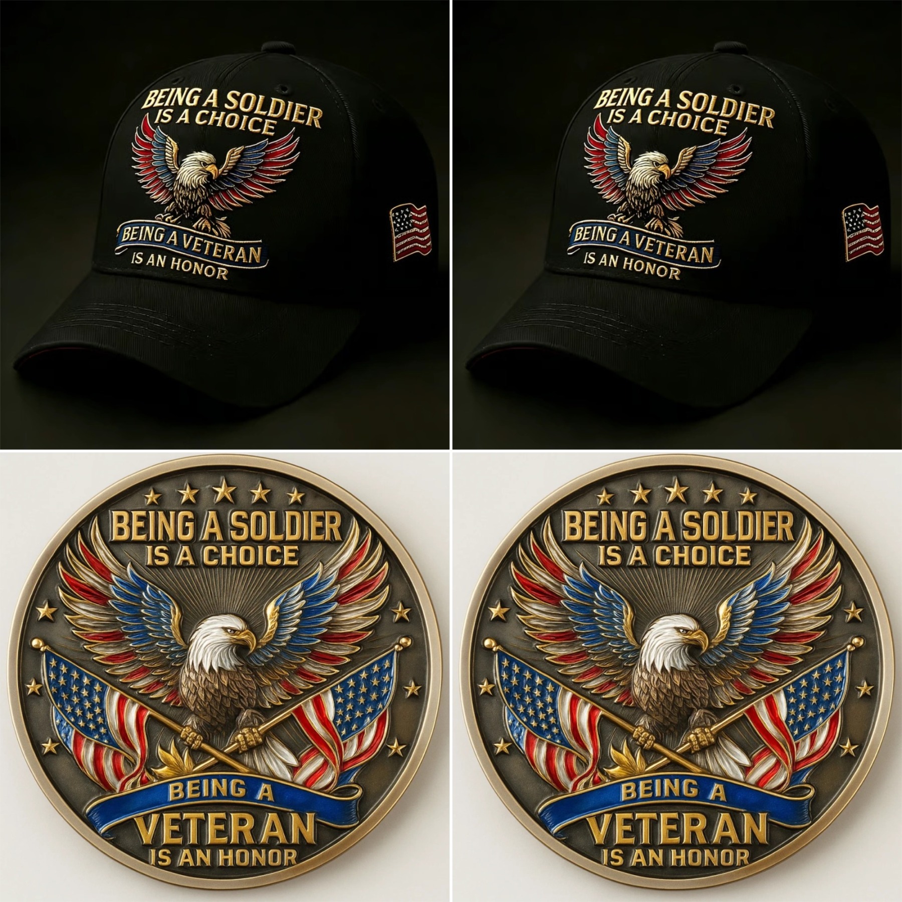 🏆Flash Sale 60% OFF - 🦅 “Being a Soldier, Being a Veteran” Commemorative Set 🇺🇸✨ — A Tribute to Duty, Courage, and Honor 