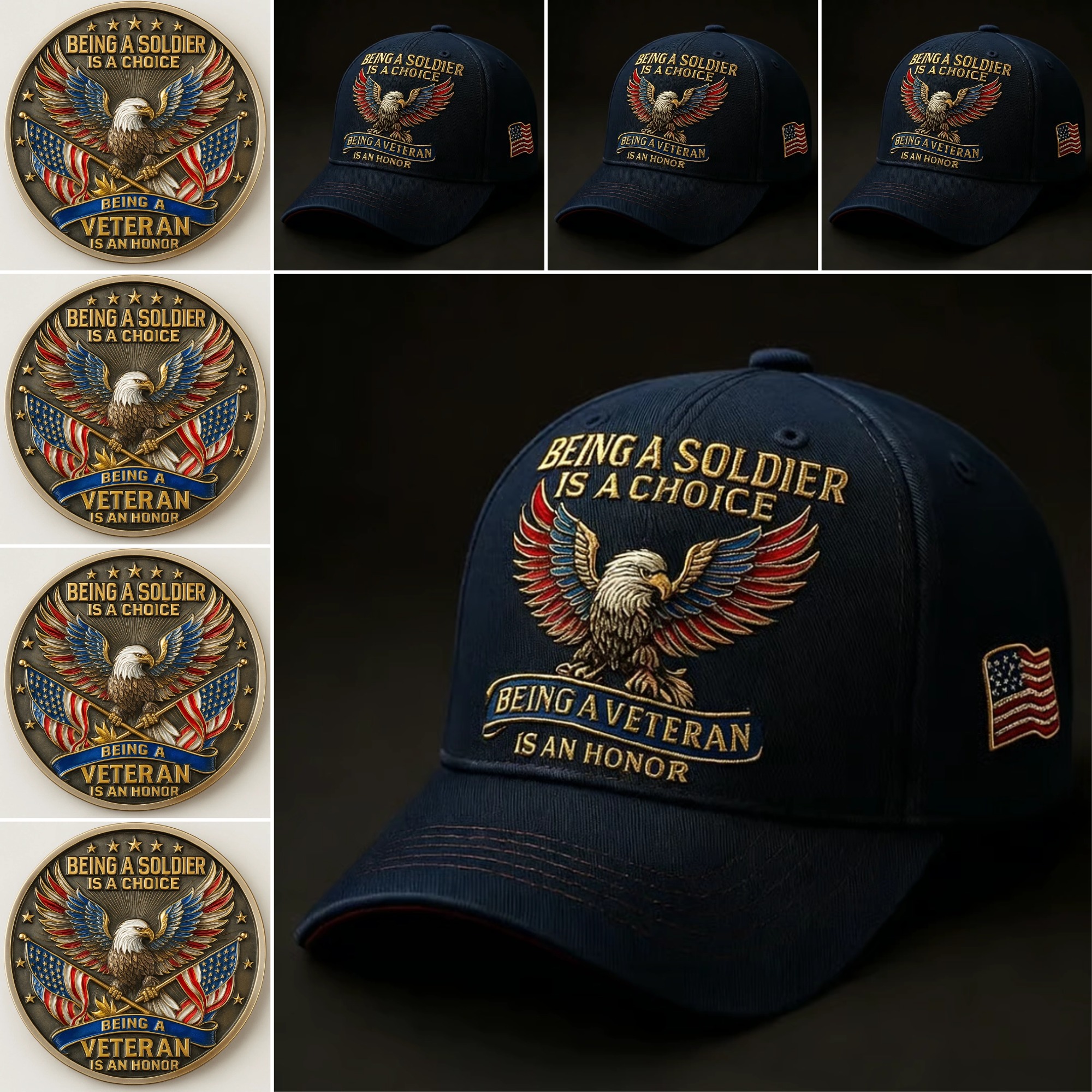 🏆Flash Sale 60% OFF - 🦅 “Being a Soldier, Being a Veteran” Commemorative Set 🇺🇸✨ — A Tribute to Duty, Courage, and Honor 