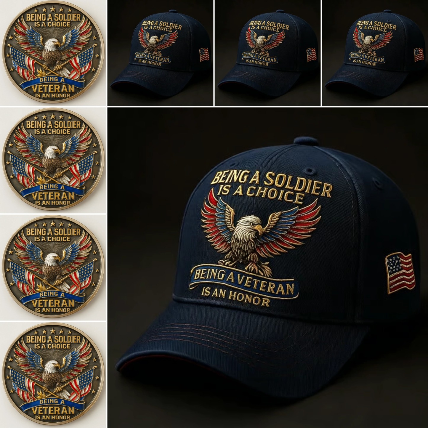 🏆Flash Sale 60% OFF - 🦅 “Being a Soldier, Being a Veteran” Commemorative Set 🇺🇸✨ — A Tribute to Duty, Courage, and Honor 
