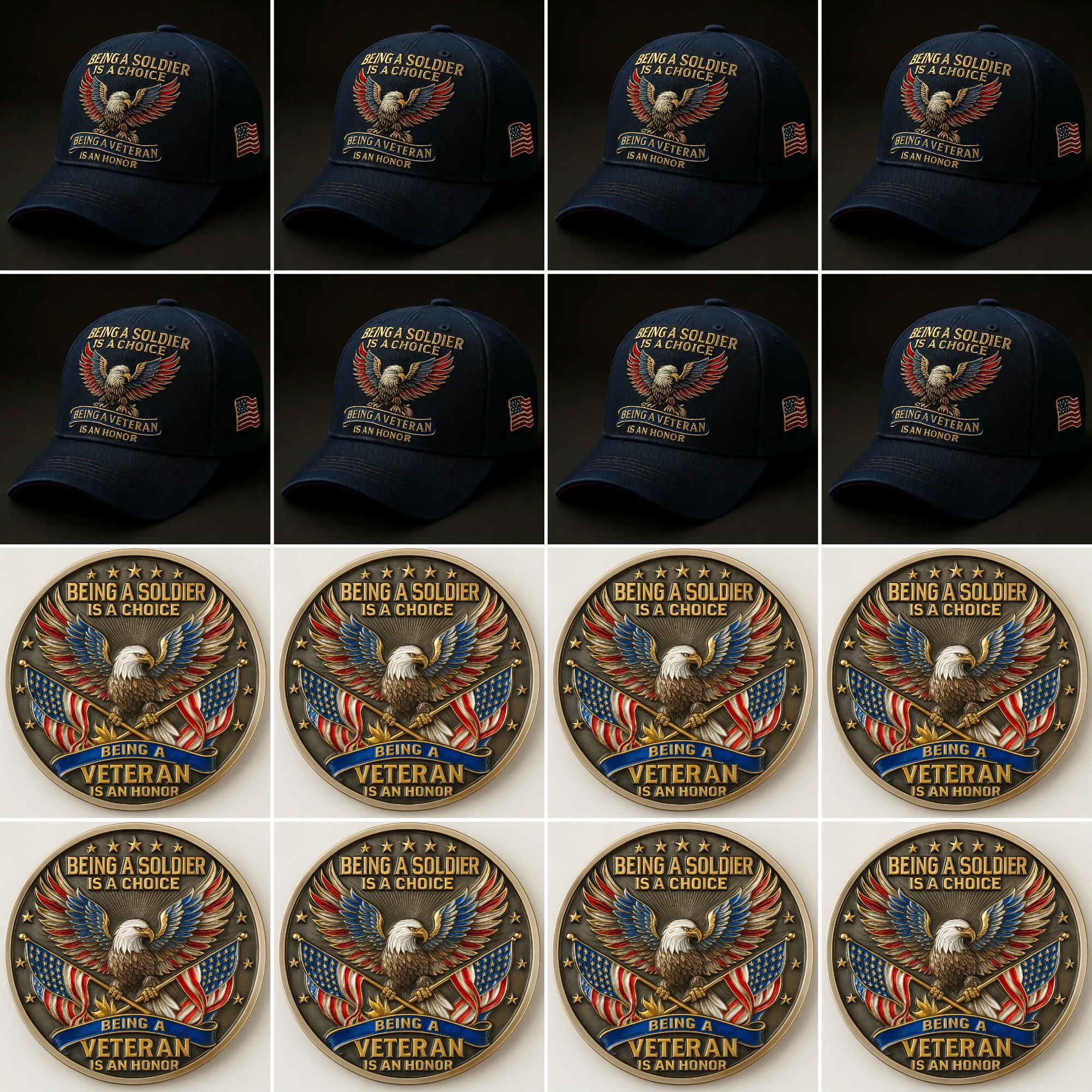 🏆Flash Sale 60% OFF - 🦅 “Being a Soldier, Being a Veteran” Commemorative Set 🇺🇸✨ — A Tribute to Duty, Courage, and Honor 