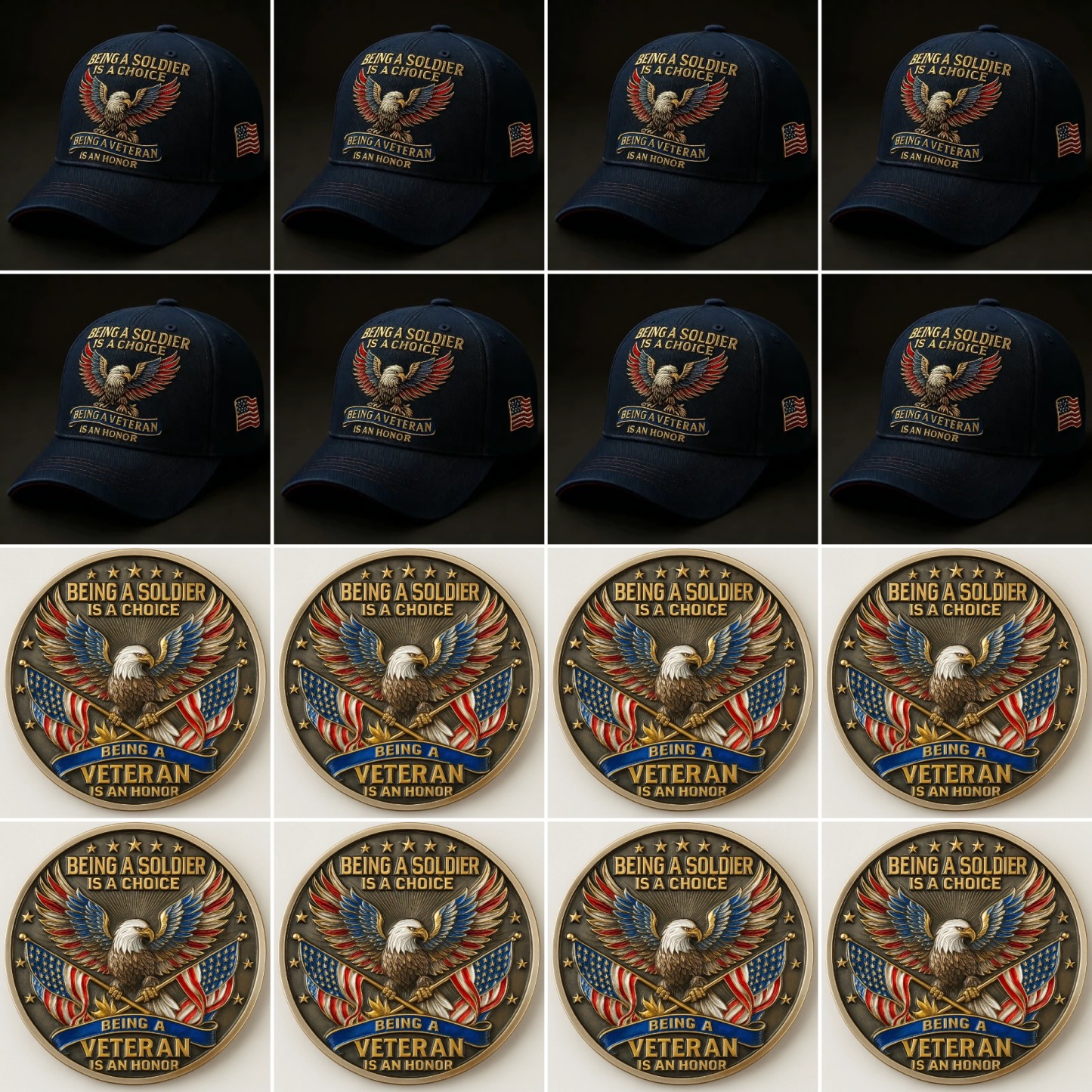 🏆Flash Sale 60% OFF - 🦅 “Being a Soldier, Being a Veteran” Commemorative Set 🇺🇸✨ — A Tribute to Duty, Courage, and Honor 