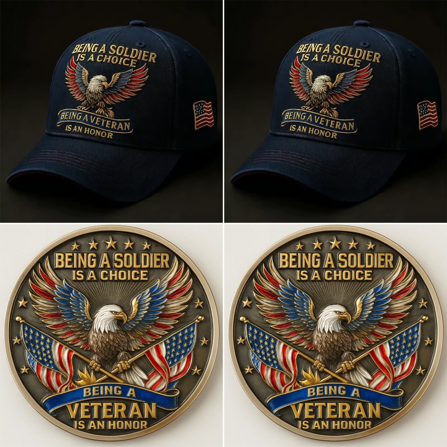 🏆Flash Sale 60% OFF - 🦅 “Being a Soldier, Being a Veteran” Commemorative Set 🇺🇸✨ — A Tribute to Duty, Courage, and Honor 