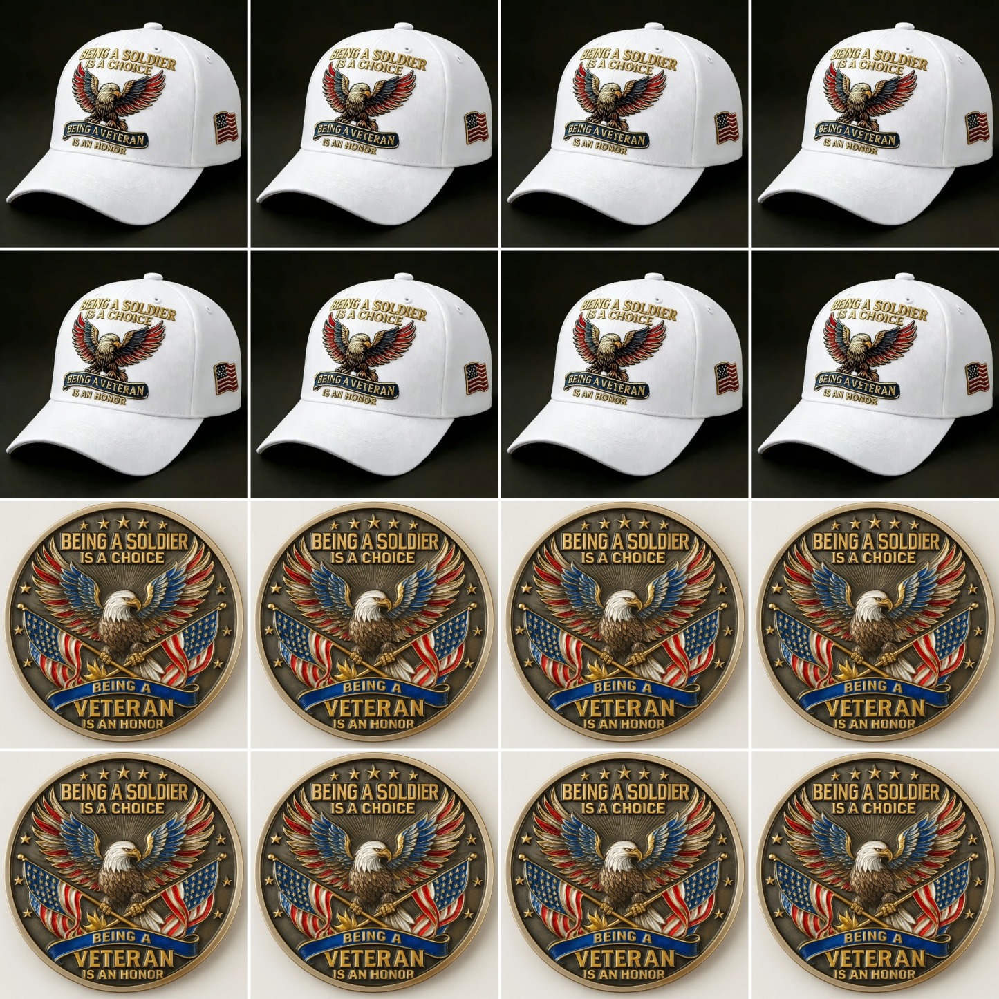 🏆Flash Sale 60% OFF - 🦅 “Being a Soldier, Being a Veteran” Commemorative Set 🇺🇸✨ — A Tribute to Duty, Courage, and Honor 