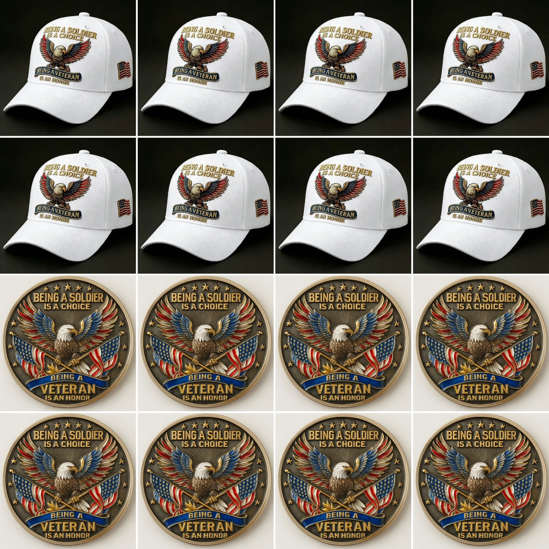🏆Flash Sale 60% OFF - 🦅 “Being a Soldier, Being a Veteran” Commemorative Set 🇺🇸✨ — A Tribute to Duty, Courage, and Honor 