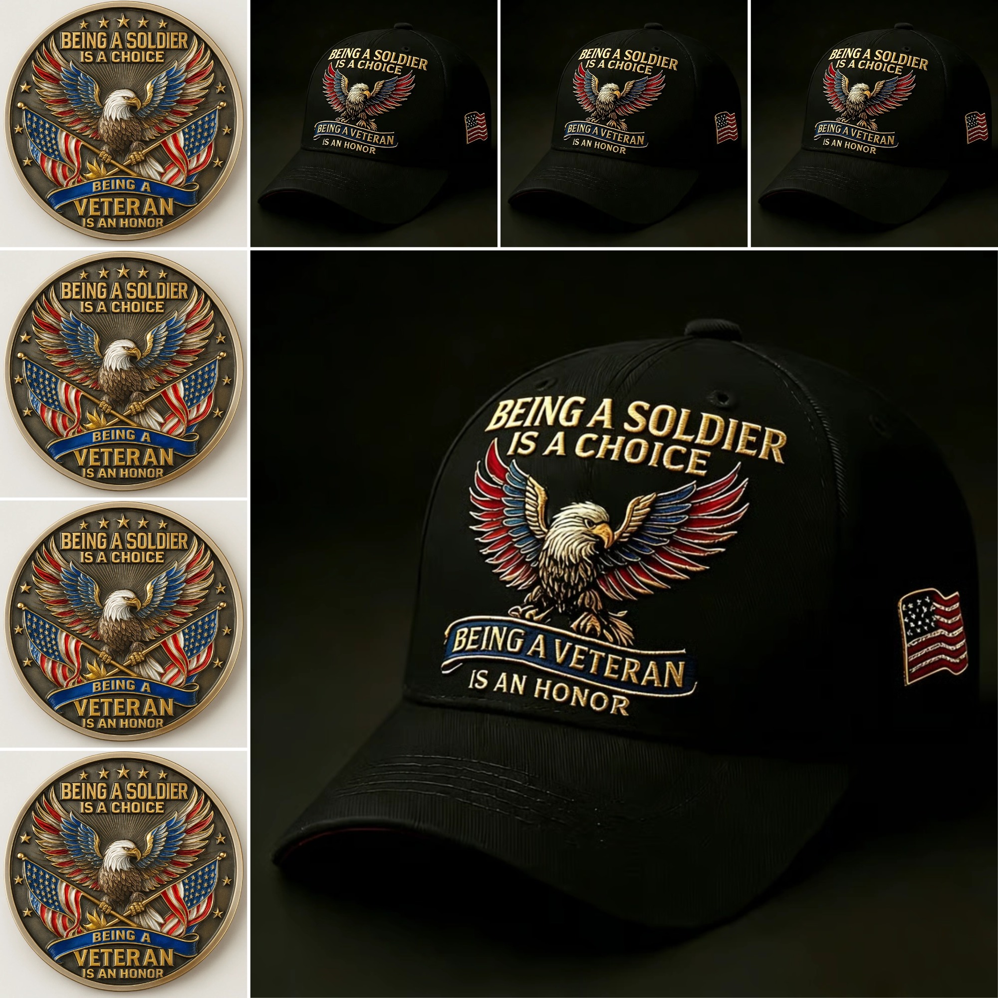 🏆Flash Sale 60% OFF - 🦅 “Being a Soldier, Being a Veteran” Commemorative Set 🇺🇸✨ — A Tribute to Duty, Courage, and Honor 