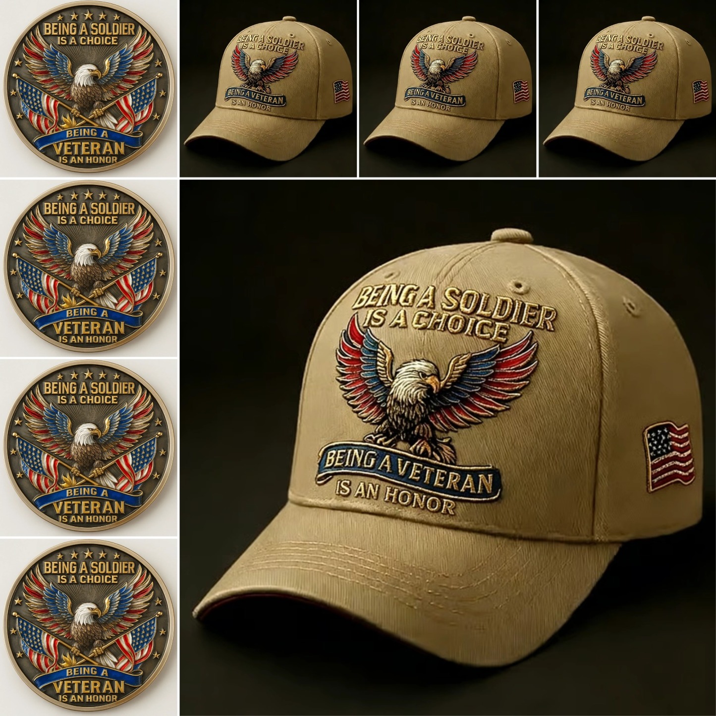 🏆Flash Sale 60% OFF - 🦅 “Being a Soldier, Being a Veteran” Commemorative Set 🇺🇸✨ — A Tribute to Duty, Courage, and Honor 