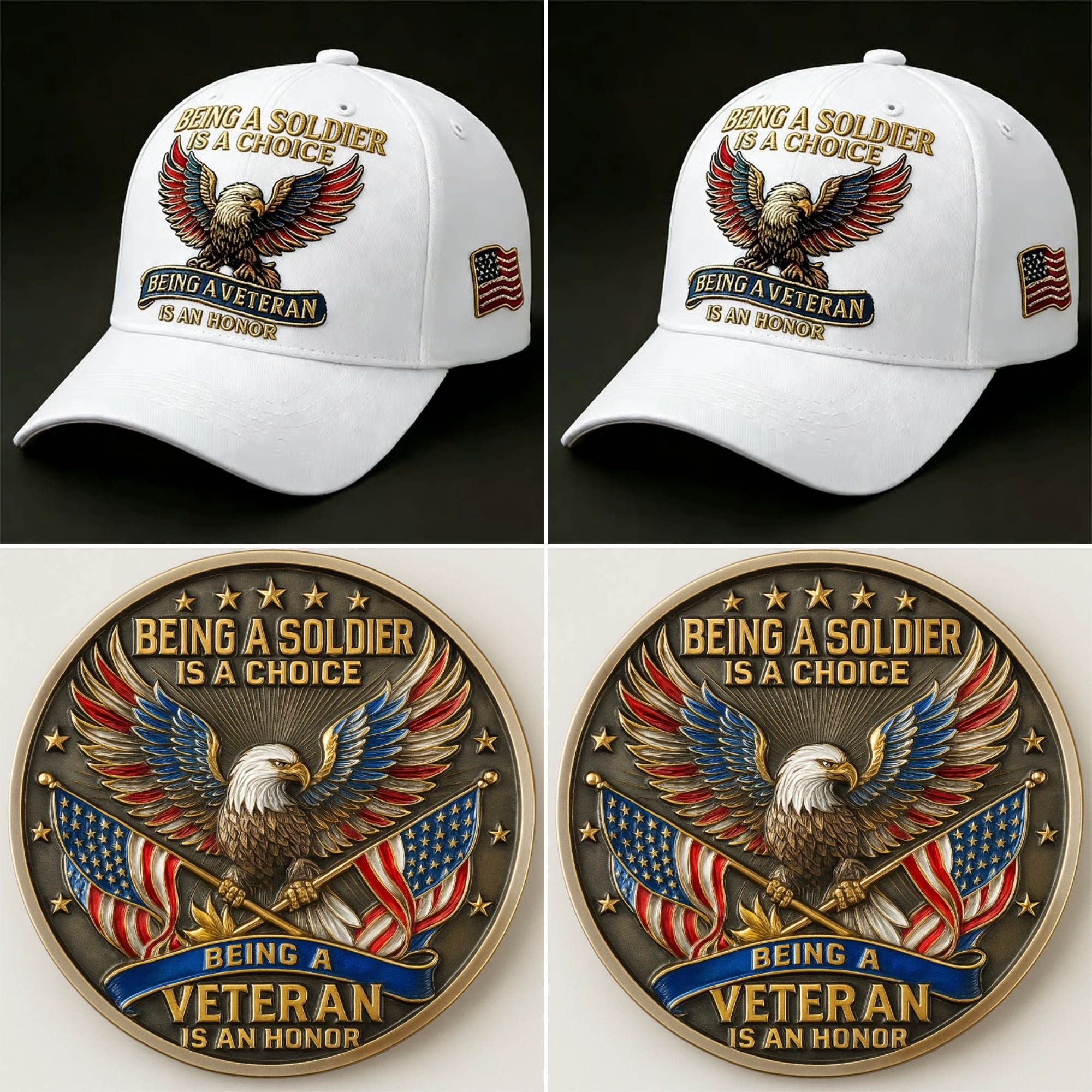 🏆Flash Sale 60% OFF - 🦅 “Being a Soldier, Being a Veteran” Commemorative Set 🇺🇸✨ — A Tribute to Duty, Courage, and Honor 