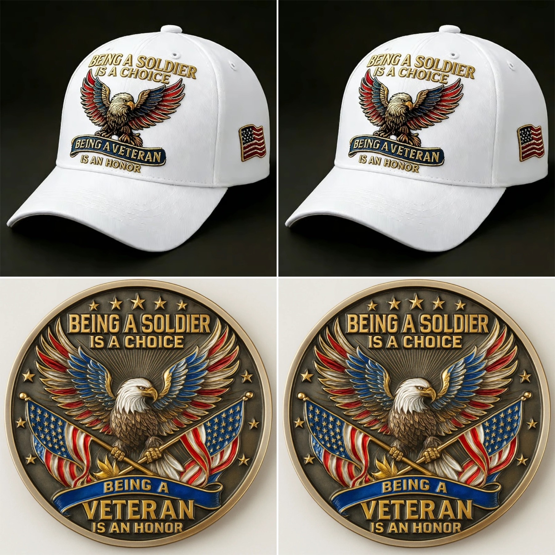 🏆Flash Sale 60% OFF - 🦅 “Being a Soldier, Being a Veteran” Commemorative Set 🇺🇸✨ — A Tribute to Duty, Courage, and Honor 