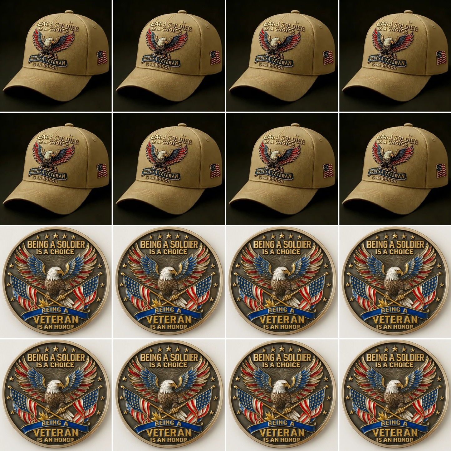 🏆Flash Sale 60% OFF - 🦅 “Being a Soldier, Being a Veteran” Commemorative Set 🇺🇸✨ — A Tribute to Duty, Courage, and Honor 