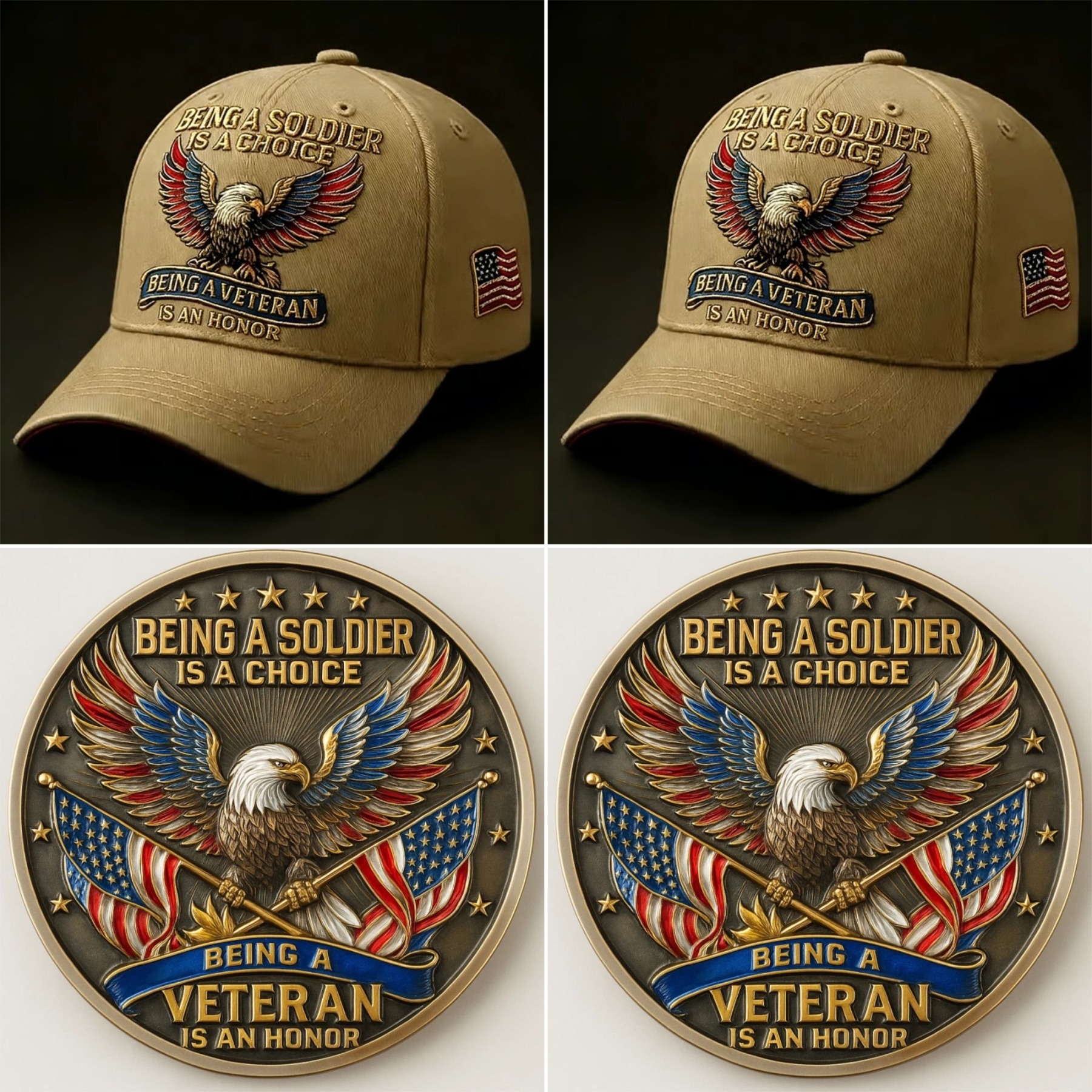 🏆Flash Sale 60% OFF - 🦅 “Being a Soldier, Being a Veteran” Commemorative Set 🇺🇸✨ — A Tribute to Duty, Courage, and Honor 