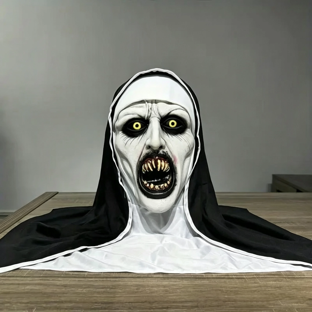 🎃Spooky Qualteus Nun Halloween Mask Latex Handwashable Cosplay Costume Accessory