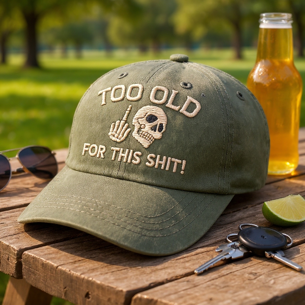 Too Old For This Shit Embroidery Cap
