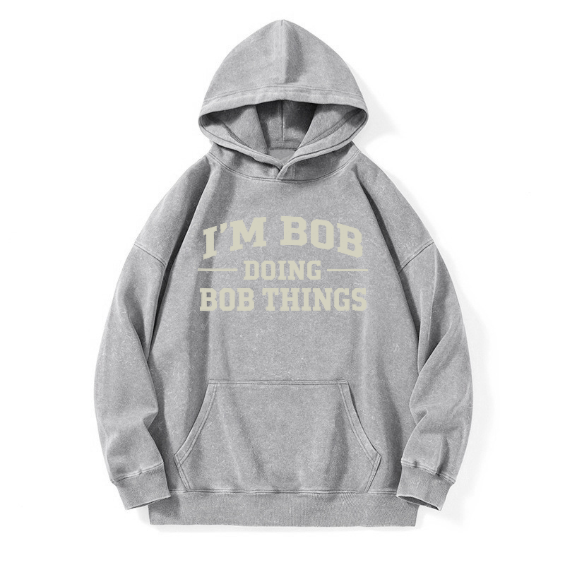 Vintage Washed “I’M BOB DOING BOB THINGS” Graphic Crewneck Sweatshirt