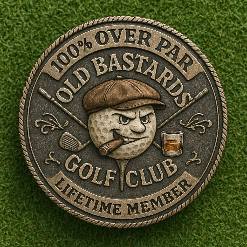 Over Par Old Bastards Golf Coin