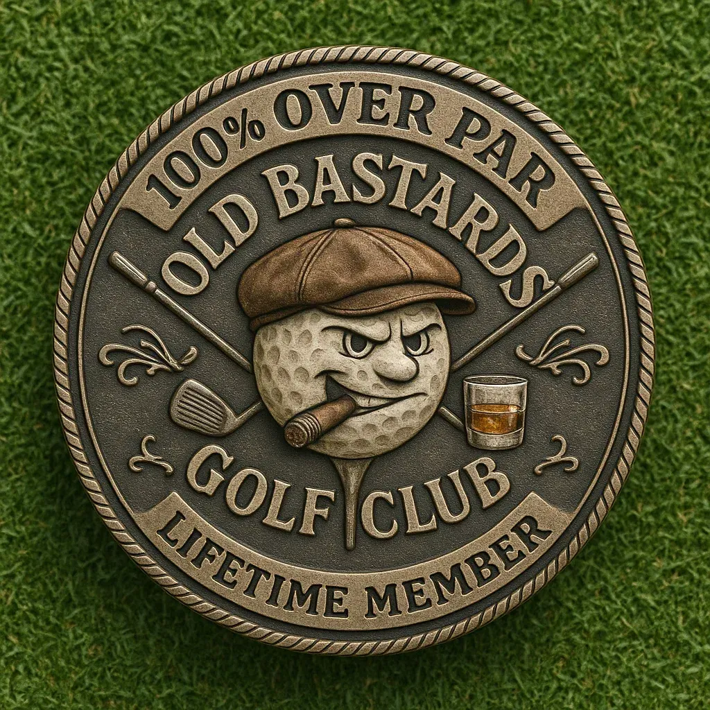"Over Par Old Bastards" Golf Coin