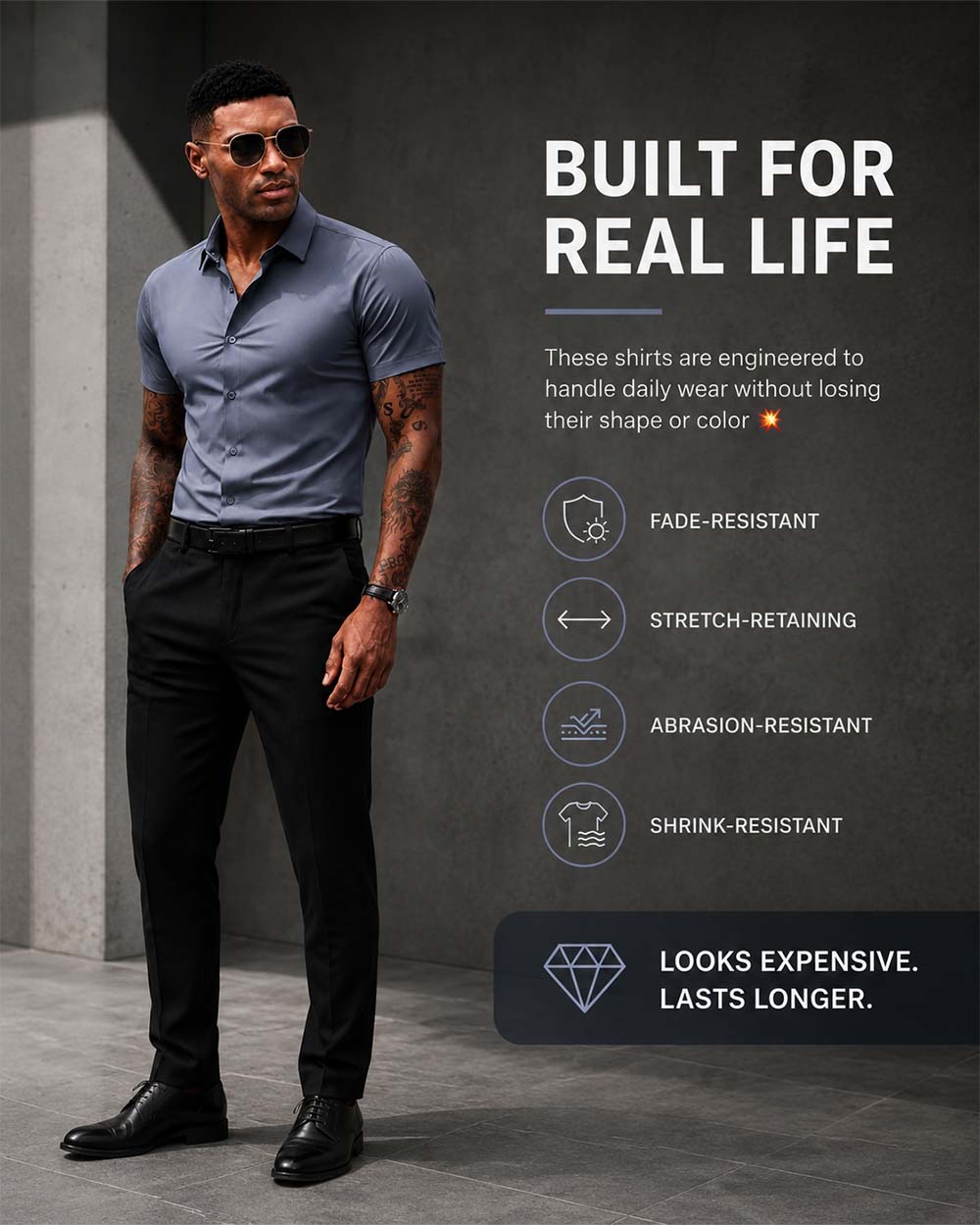 🔥Summer hot sale 49% OFF👔🔥 2-Pack Men’s Stretch Short Sleeve Dress Shirts