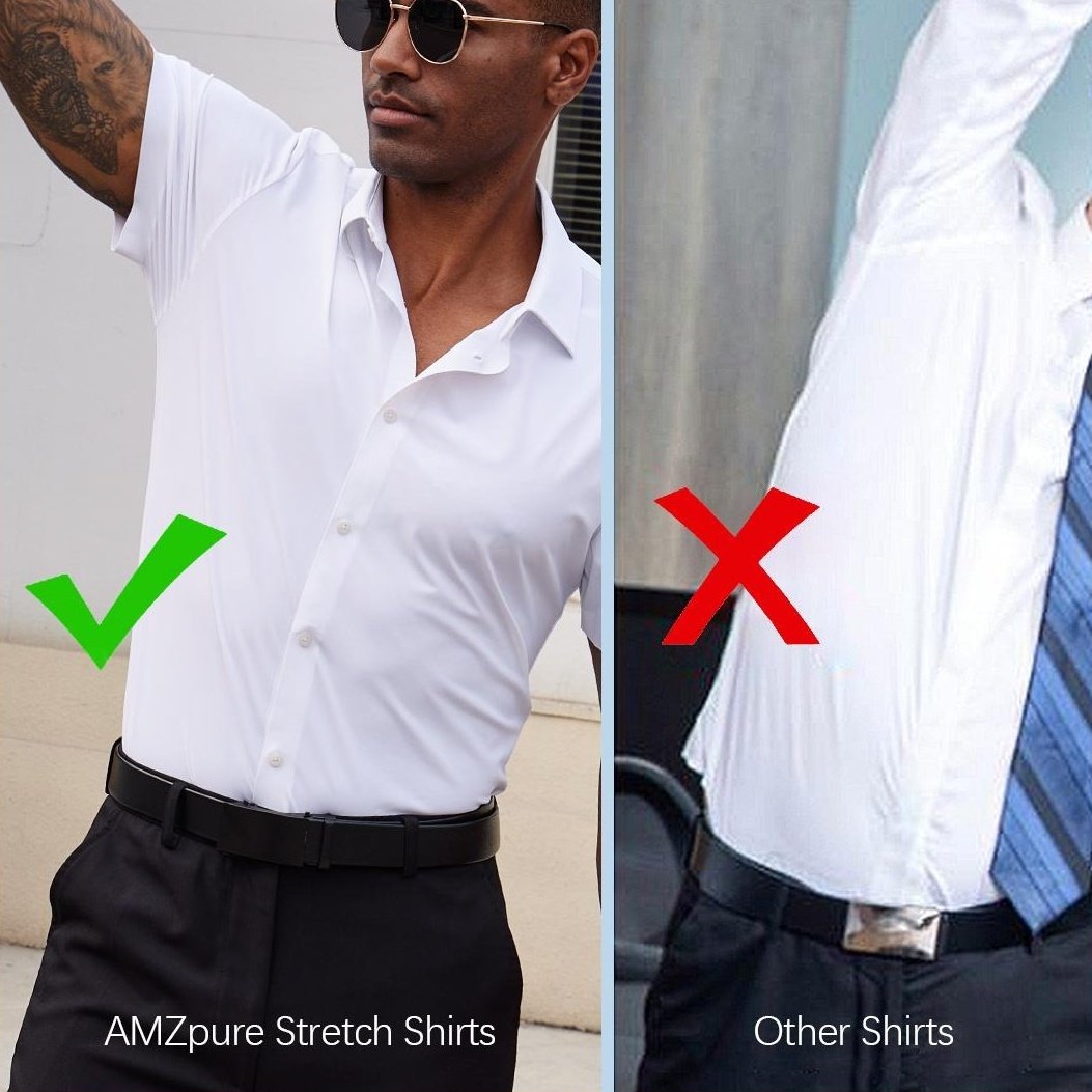 🔥Summer hot sale 49% OFF👔🔥 2-Pack Men’s Stretch Short Sleeve Dress Shirts