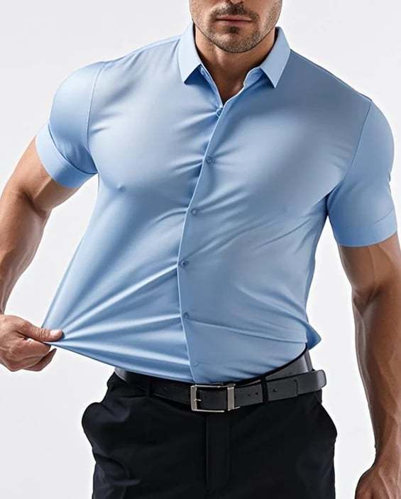 🔥Summer hot sale 49% OFF👔🔥 2-Pack Men’s Stretch Short Sleeve Dress Shirts
