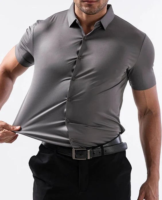 🔥Summer hot sale 49% OFF👔🔥 2-Pack Men’s Stretch Short Sleeve Dress Shirts