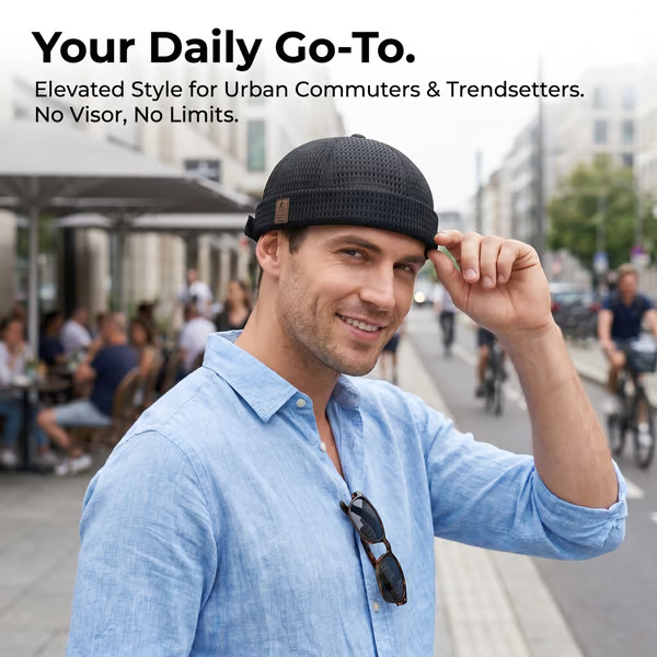 🏆Limited Time Sale 49% OFF🧢Men's Breathable Brimless Docker Hat – Lightweight Mesh Skull Cap for Summer Outdoor Wear 