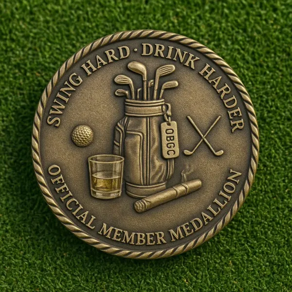 Over Par Old Bastards Golf Coin