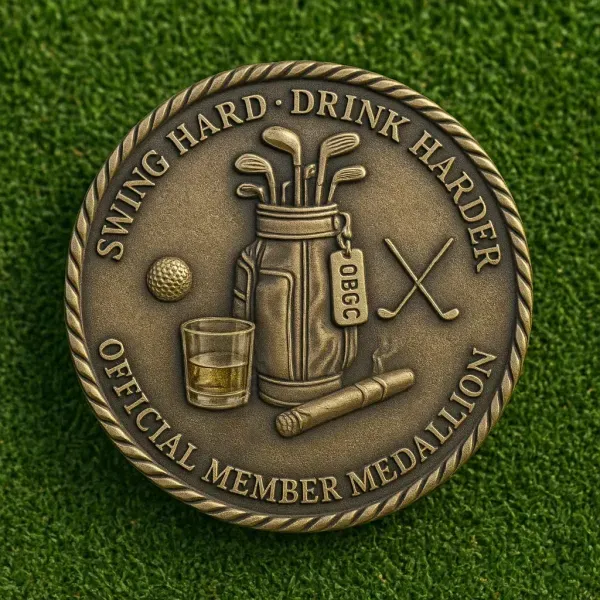 Over Par Old Bastards Golf Coin